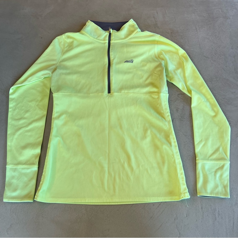 AVÍA‎ Lightweight Pullover with zipper, Neon Green Yellow, S